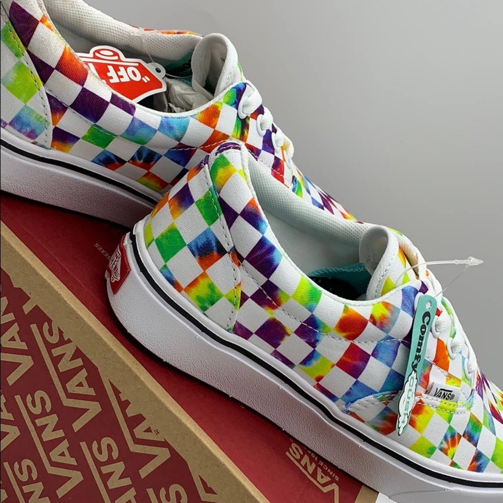 • VANS COMFYCUSH ERA TIE-DYE CHECKERBOARD WHITE Mn - Picture 9 of 16